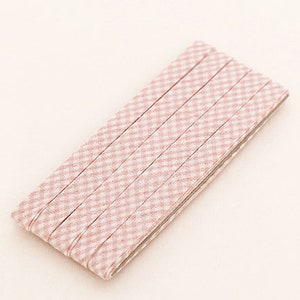 3yds Bias Tape Vintage Pastel Cotton trim 10mm Check mask bias colour double fold laceking2013 Baby Pink