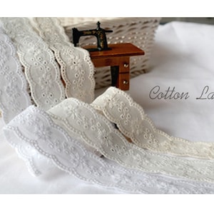 Premium Quality 10y+ free 4Yds Broderie Anglaise Eyelet cotton lace trim 0.9"(2.4cm) YH1432 laceking2013 made in Korea