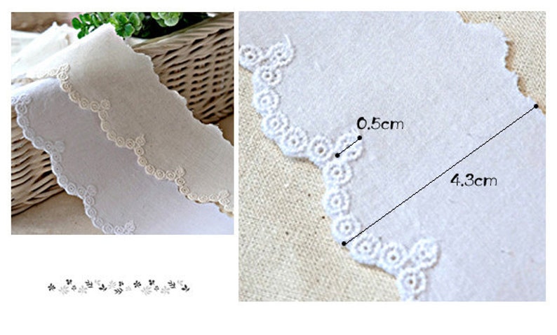 1yds vintage wedding Broderie Anglaise eyelet lace Cotton lace trim 1.74.3cm white YH1464 laceking2013 image 2