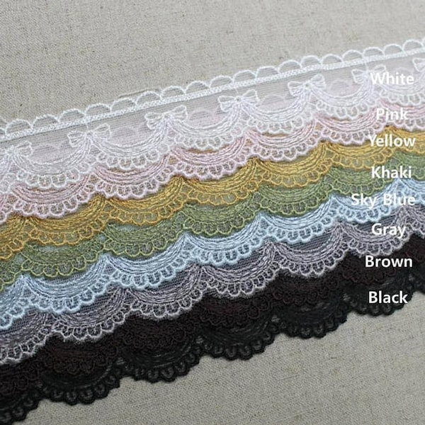 Premium Quality 1yard Broderie Anglaise mesh net eyelet lace trim 1"(2.5cm) YH959 laceking2013 made in Korea