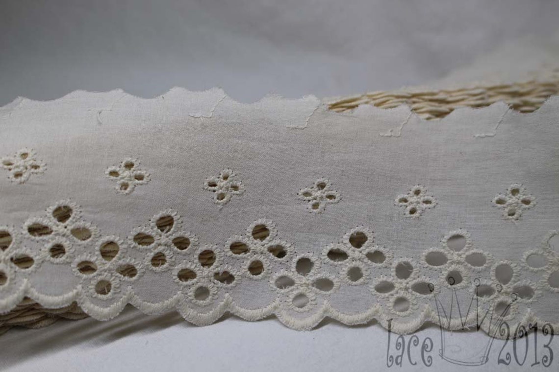 10 Free 4yds Embroidery Scalloped Cotton Eyelet Lace Trim - Etsy
