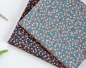 Tela de algodón con estampado floral pequeño por metro, 112 cm de ancho, estampado floral vintage, tela de algodón coreana con estampado floral ditsy laceking2013