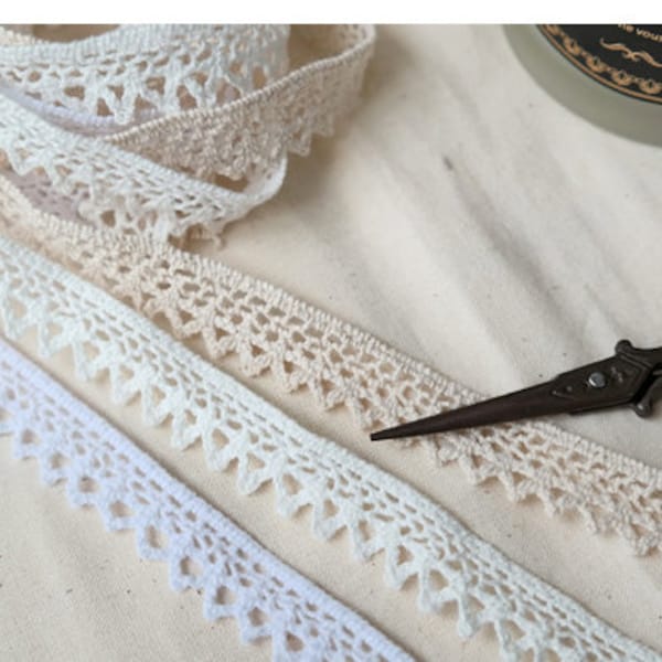 3Yds Crochet ribbon Vintage Style wedding Cotton lace 0.6"(1.5cm) YH002 laceking2013