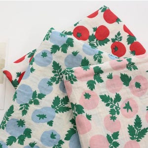 Tomato Print Cotton Double Gauze Fabric by the Yard, 59 Inches Wide image 15