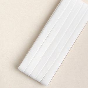 Quality Organic Bias Tape by 3 yards, Double Knit Cotton Bias trim 10mm Solid mask bias colour double fold laceking2013 made in Korea White-Ivory(47-589)