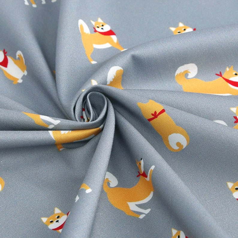 Cotton Fabric Dog Fabric by the Yard 44 Wide SY Shiba Etsy