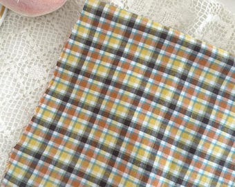Yarn Dyed Plaid Cotton Fabric by the Yard, 44" Wide, Mustard and Rust Checks