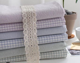 Premium Quality Cotton fabric by the yard Yarn Dyed Check solid Fabric 63" Wide Cozy Bio Washing Full Of Emotion2 Laceking made in Korea