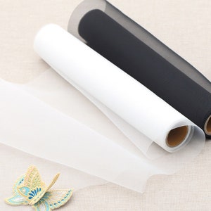 10yards 28cm Embroidery Voile Polyester Adhesive Interfacing Fusible Interlining Roll Interfacing Laceking made in Korea