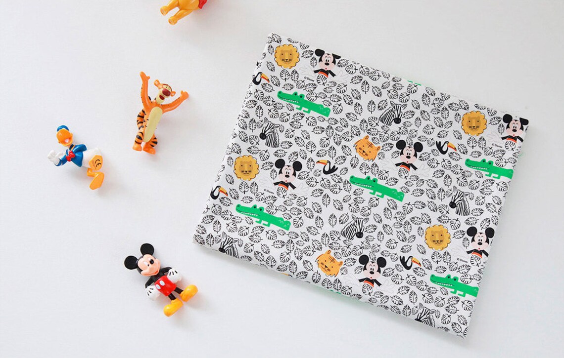 Disney Cotton Fabric by the Yard Mickey Character Fabric Etsy