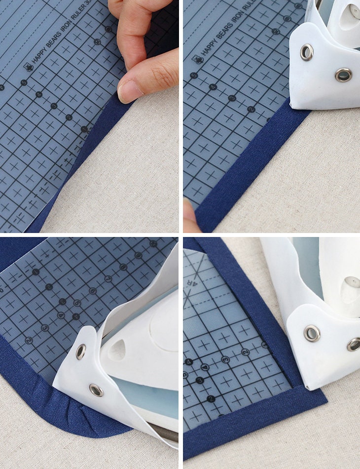 Premium Quality Heat Iron Ruler 20cm / 30cm Hot Hemmer Craft DIY Sewing  Tools Ironing Acrylic Ruler Patchwork Measuring Made in Korea 