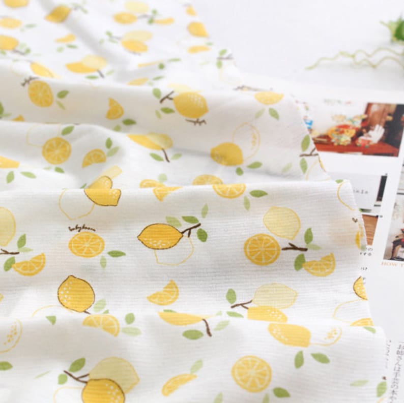 Lemon Cotton Knit Single Fabric by the Yard 73 Wide MR - Etsy