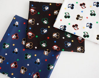 Disney Cotton Fabric Schreiner Calender Character Fabric by the Yard 44&quot; Wide SG Mickey Twinkle Star Laceking