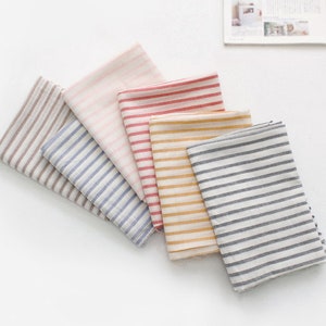 Premium Quality Stripe Muslin Gauze Cotton Fabric by the Yard 55" Wide MR Section Gauze Stripe made in Korea