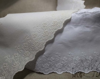 14Yds Broderie Anglaise wedding cotton eyelet lace trim 3.5"(9cm) YH1365 laceking2013 made in Korea