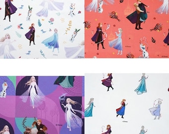 Premium Quality Disney Cotton Fabric Character Fabric by the Yard 44" Wide SG Frozen Elsa Laceking made in Korea