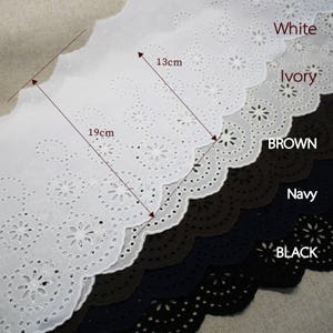 Premium-Qualität 1 Yard Broderie Anglaise Baumwolle Öse Spitzenbesatz 7,5" (19cm) YH1482 laceking2013 hergestellt in Korea
