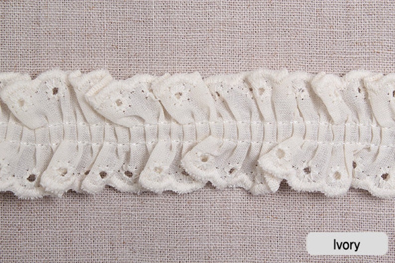 1yds Broderie Anglaise Gathered Eyelet Lace Trim - Etsy