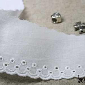 10 free 4yds Broderie Anglaise Eyelet lace trim White 1.84.5cm YH1479 laceking2013 made in Korea image 1