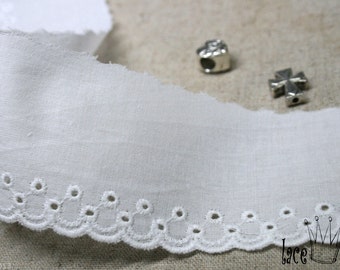 10 + free 4yds Broderie Anglaise Eyelet lace trim White 1.8"(4.5cm) YH1479 laceking2013 made in Korea