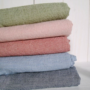 Cotton Fabric Washed Yarn Dyed Stripe by the yards 44 Cozy Yarn Dyed Stripe made in Korea image 1