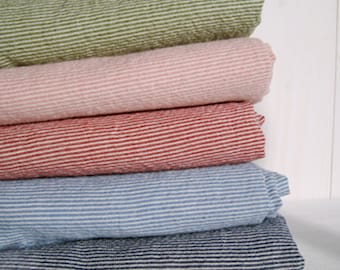 Premium Quality Cotton Fabric Washed Yarn Dyed Stripe by the yards 44" Cozy Yarn Dyed Stripe made in Korea