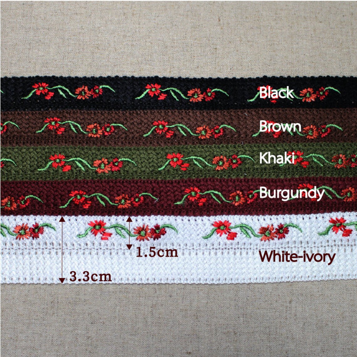 Embroidered Knitting Bias Tape Poly Cotton Trim Fold Etsy