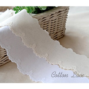 1yds vintage wedding Broderie Anglaise eyelet lace Cotton lace trim 1.74.3cm white YH1464 laceking2013 image 1