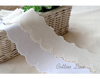 1yds vintage wedding Broderie Anglaise eyelet lace  Cotton lace trim 1.7"(4.3cm) white YH1464 laceking2013