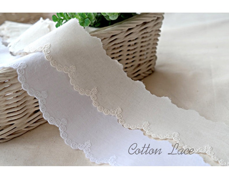 1yds vintage wedding Broderie Anglaise eyelet lace Cotton lace trim 1.74.3cm white YH1464 laceking2013 image 1