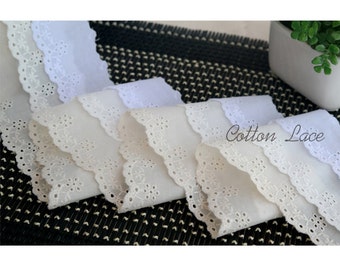 14Yds Broderie Anglaise cotton eyelet lace trim 1.8"(4.5cm) YH1434 laceking2013 made in Korea