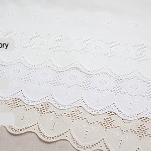 Premium Quality 1yard Broderie Anglaise cotton eyelet lace trim 11.4"-(29cm) YH1502 laceking2013 made in Korea