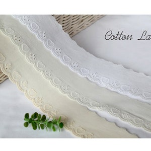 Premium Quality 14Yds Broderie Anglaise cotton eyelet lace trim 1.43.6 cm YH1438 laceking2013 made in Korea image 1