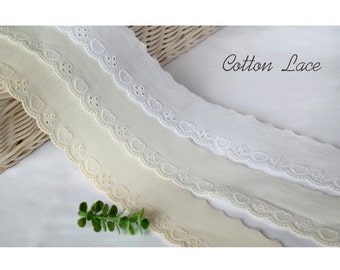 Premium Quality 14Yds Broderie Anglaise cotton eyelet lace trim 1.4"(3.6 cm) YH1438 laceking2013 made in Korea