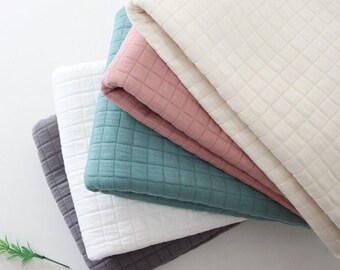 Premium Quality Quilted Triple Layer Knit Daimaru Jersey Fabric by the Yard 60" Wide CM Kind Solid made in Korea