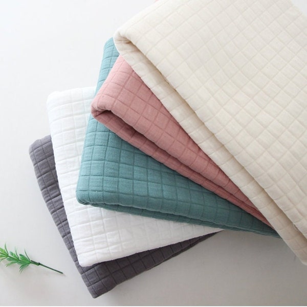 Premium Quality Quilted Triple Layer Knit Daimaru Jersey Fabric by the Yard 60" Wide CM Kind Solid made in Korea