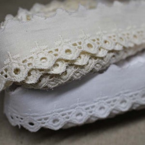 Premium Quality 10 + free 4yds Broderie Anglaise wedding vintage Eyelet lace trim 1" (2.5cm) YH461 laceking made in Korea