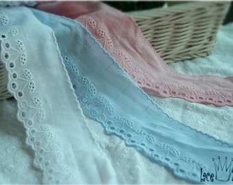 10 + free 4yds Broderie Anglaise wedding vintage Eyelet lace trim 2.2"(5.5cm) YH1060 laceking2013 made in Korea