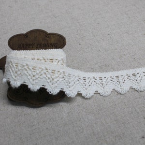 3Yds Torchon knit cotton lace Crochet trim 0.8&quot;(2cm) ivory YH1111 laceking2013
