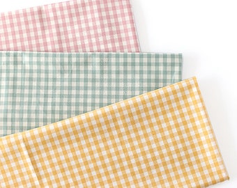 Premium Quality Laminated Cotton Fabric by the yard Check Fabric 57" wide CM Benefit Check lacemaking2013 made in Korea