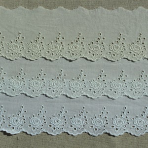 Premium Quality 14Yds Broderie Anglaise cotton eyelet lace trim 2.87 cm YH1553 laceking2013 made in Korea image 3