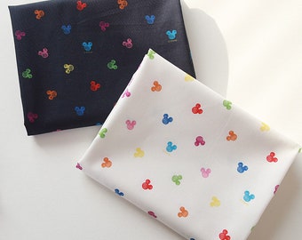 Premium Quality Disney Cotton Fabric by the Yard Mickey Character Fabric 44&quot; Wide SG Rainbow Mickey Lacemaking made in Korea