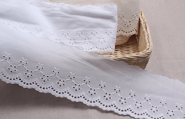 10+free4Yds Broderie Anglaise cotton eyelet lace trim 3.5"(9 cm) YH867 laceking2013 made in Korea