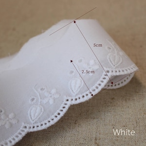 Premium Quality 14Yds Embroidery scalloped cotton eyelet lace trim 2"(5cm) YH731 laceking2013 made in Korea