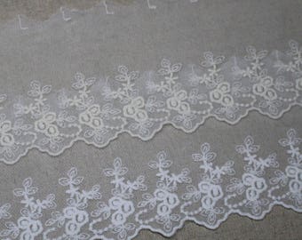 14yds Embroidery Cotton Broderie Anglaise tulle Eyelet Lace Trim 10cm YH1492 laceking2013