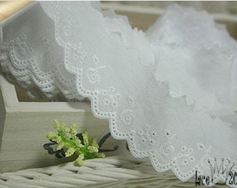 10 + free 4yds Broderie Anglaise wedding vintage Eyelet lace trim 1.5"(4 cm) White YH1347 laceking2013 made in Korea
