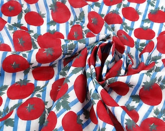 Tomato Double Gauze Cotton Fabric by the Yard, 61" Wide Korean Muslin Fabric for Baby, Kitchen, Picnic Sewing