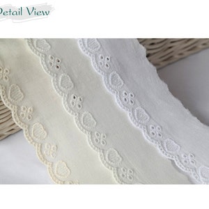 Premium Quality 14Yds Broderie Anglaise cotton eyelet lace trim 1.43.6 cm YH1438 laceking2013 made in Korea image 3