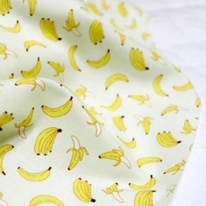 Bananbomullstyg på metervara, 102 cm brett, sött frukttryckt koreanskt tyg för köksförkläde, quiltpåse, sömnad, spetsarbete, 2013
