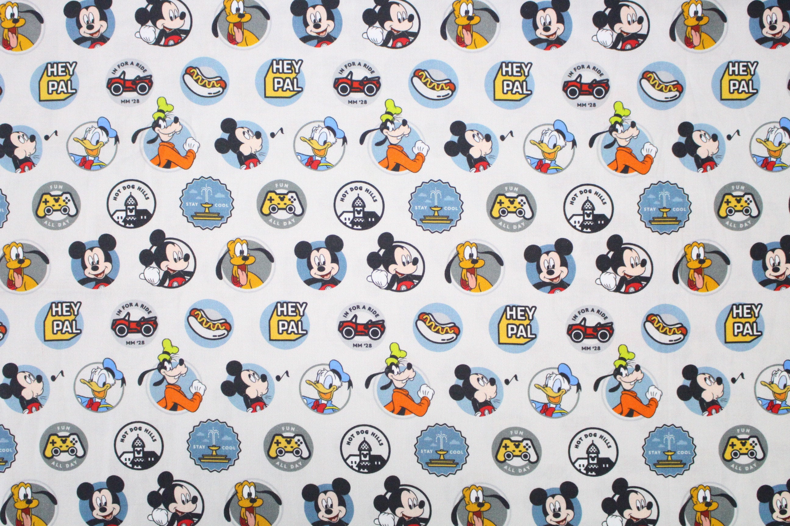 Disney Cotton Fabric by the Yard Mickey Character Fabric Etsy